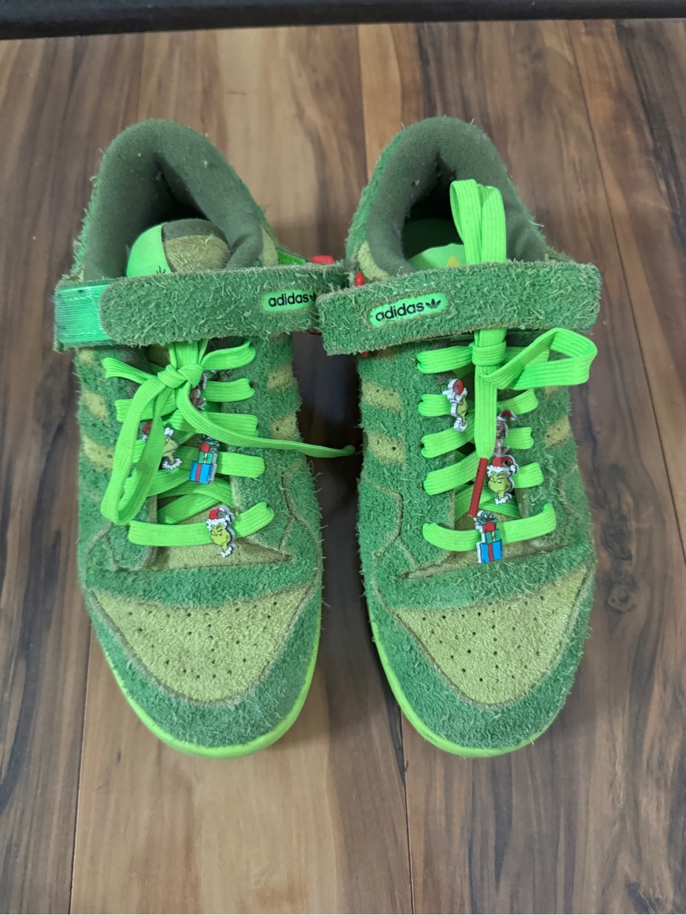adidas Kids' special edition Grinch Green Velour Sneakers